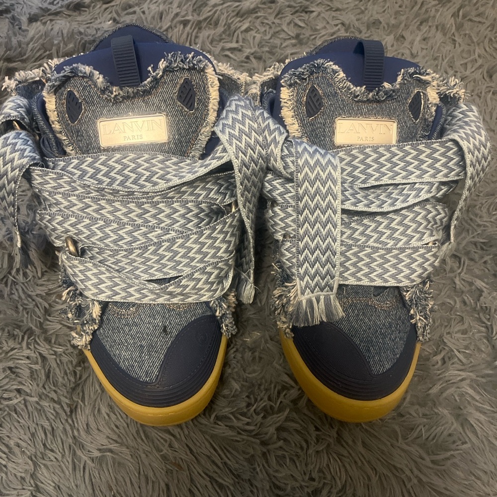 Lanvin Blue and White Sneakers Retro Style